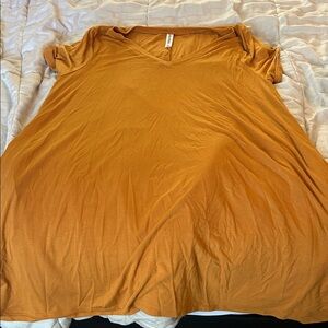 Zenana Women's V-Neck mustard dress